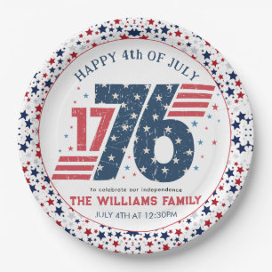 4th of July 1776 Independence Day Party Paper Plates