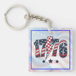 4th of July 1776 Keychain