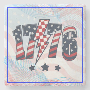 4th of July 1776 Stone Coaster
