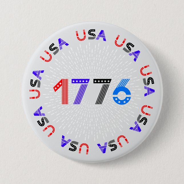4th of July 1776 USA Button (Front)