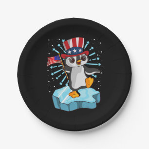 4th Of July 2021 Penguin Paper Plates