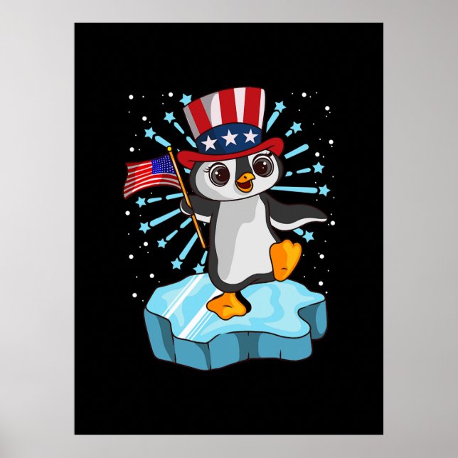 4th Of July 2021 Penguin Poster (Front)