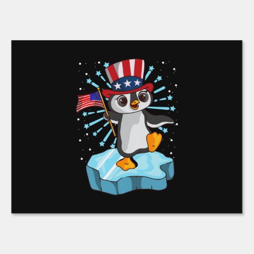 4th Of July 2021 Penguin Sign