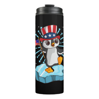 4th Of July 2021 Penguin Thermal Tumbler