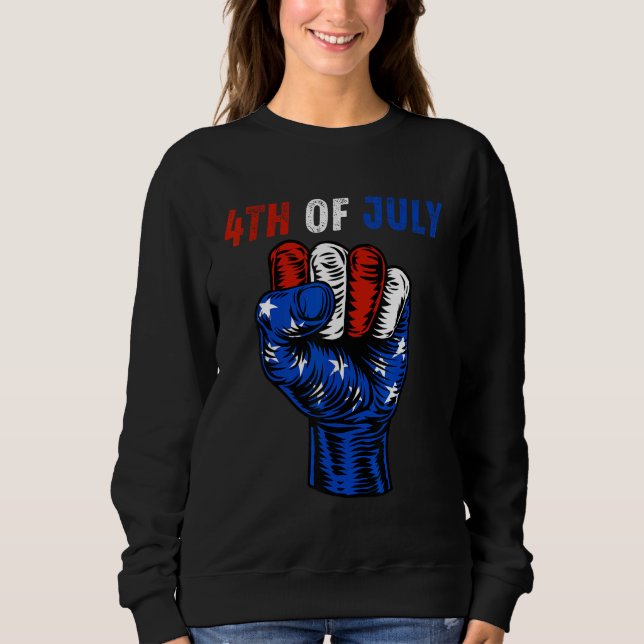 4Th Of July 2023 American Flag Retro Family Sweatshirt (Front)