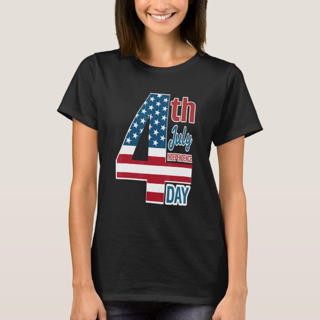 4th of July 2023 Independence Day With USA America T-Shirt (Front)