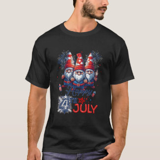 4Th Of July 2023 Patriotic Gnomes American Usa T-Shirt