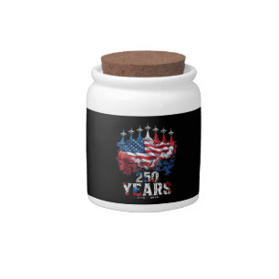 4th of July 250 Years Anniversary USA Flag 1776-20 Candy Jar