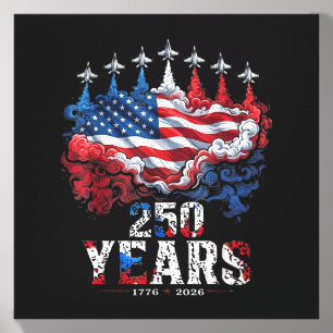 4th of July 250 Years Anniversary USA Flag 1776-20 Canvas Photo Tile