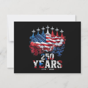 4th of July 250 Years Anniversary USA Flag 1776-20 Invitation
