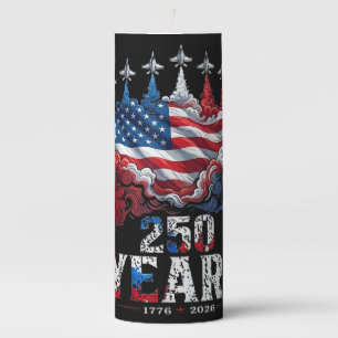 4th of July 250 Years Anniversary USA Flag 1776-20 Pillar Candle