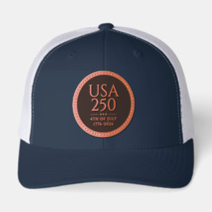 4th of July 250th American Independence Day Leather Patch Hat