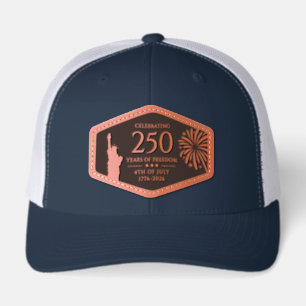 4th of July 250th American Independence Day Leather Patch Hat