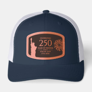 4th of July 250th American Independence Day Leather Patch Hat