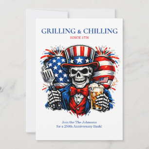 4th of July 250th Anniversary BBQ Party Invitation