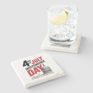 4th of July 250th Anniversary Independence Day Stone Coaster