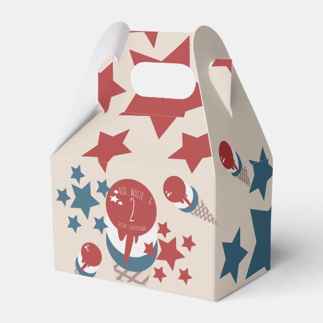 4th of July 2nd Birthday Ice Cream Stars  Favor Boxes (Front Side)