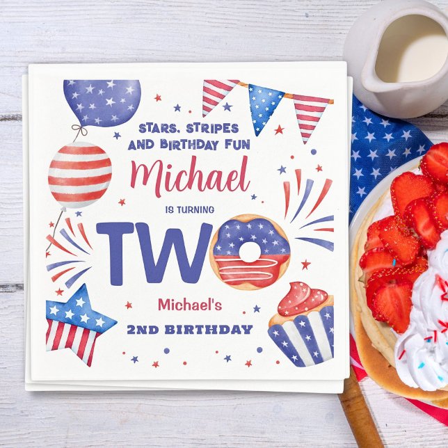 4th of July 2nd Birthday Party  Napkins (Creator Uploaded)