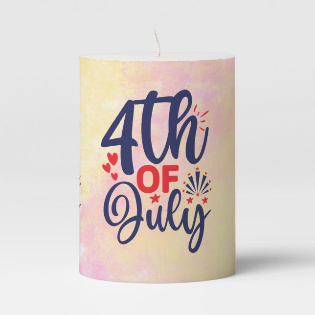 4th of July-68826 Pillar Candle (Front)