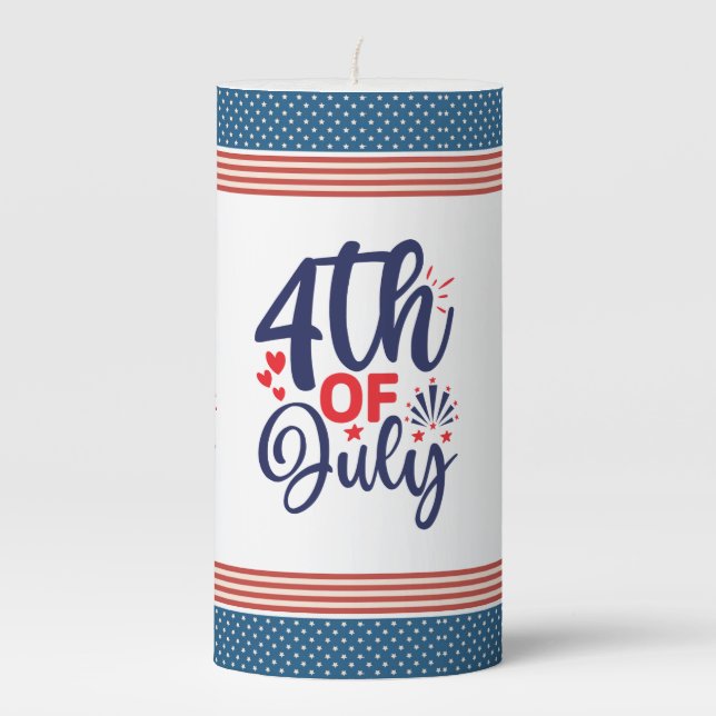 4th of July-68826 Pillar Candle (Front)