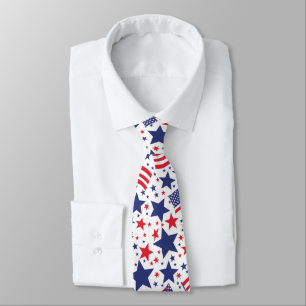 4th Of July Abstract Patriotic Pattern Neck Tie