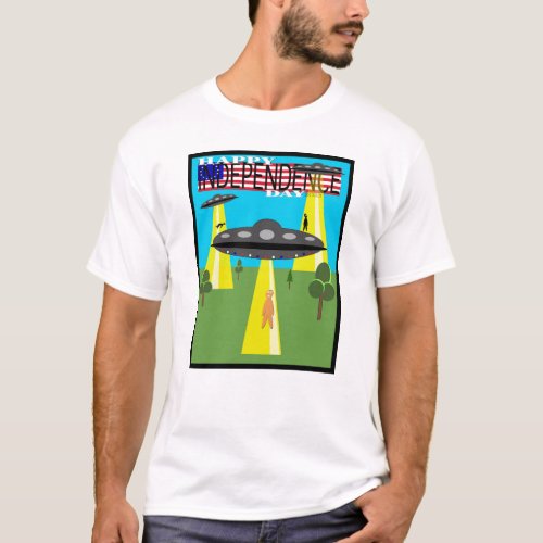 4th of July Alien Abduction 2023 Skate Board Tee