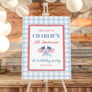 4th of July All American Boy Birthday Welcome Foam Board
