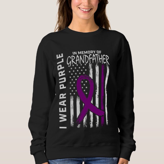 4th of July Alzheimers Awareness Grandfather Ameri Sweatshirt (Front)