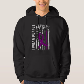 4th of July Alzheimers Awareness Wife American USA Hoodie