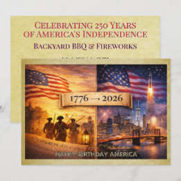 4th of July America 1776 to 2026 USA 250th Party Invitation