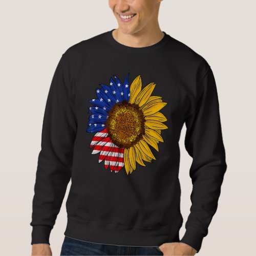4th Of July America Sunflower Us Patriotic America Sweatshirt