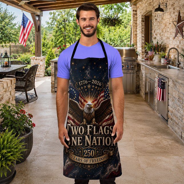 4th of July America Two Flags One Nation Apron (Creator Uploaded)