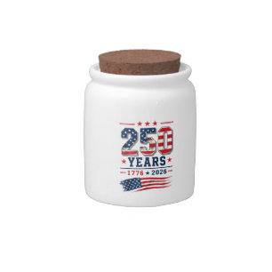 4th of July America US Flag Patriotic 250th Annive Candy Jar