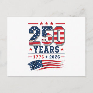 4th of July America US Flag Patriotic 250th Annive Holiday Postcard