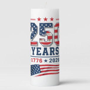 4th of July America US Flag Patriotic 250th Annive Pillar Candle