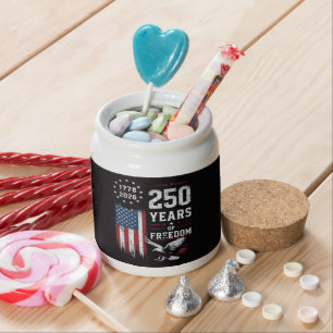 4th of July America US Flag Patriotic Candy Jar