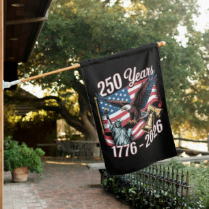 4th of July America US Patriotic Eagle House Flag