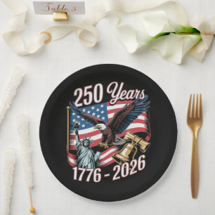 4th of July America US Patriotic Eagle Paper Plates