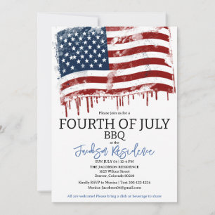 4th of July American BBQ Party Invitation