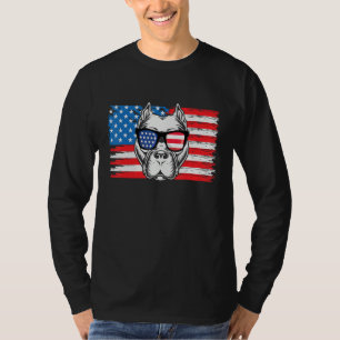 4th Of July American Bulldog Us Flag Patriotic Dog T-Shirt
