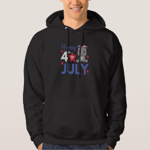 4th Of July American cute Rhino For Kids Cute Usa Hoodie