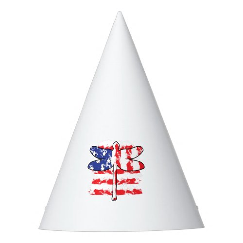 4th of July American Dragonfly Patriotic USA Flag Party Hat