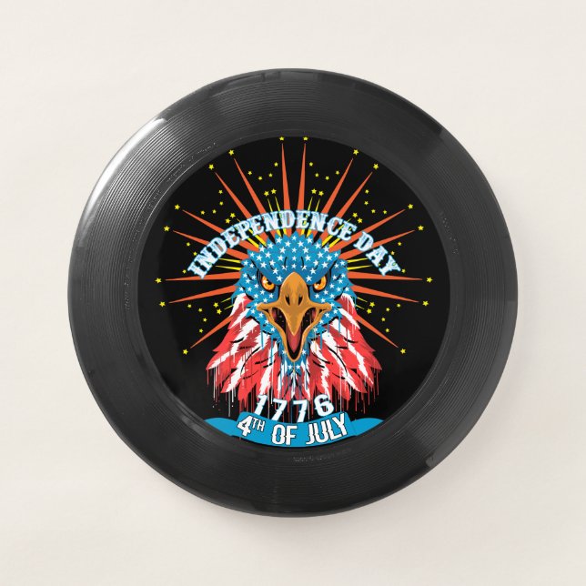 4th of July American Eagle black Wham-O Frisbee (Front)