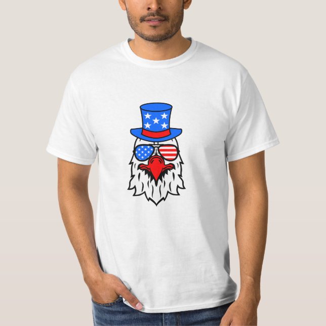 4th of July American eagle flag - Independence Day T-Shirt (Front)