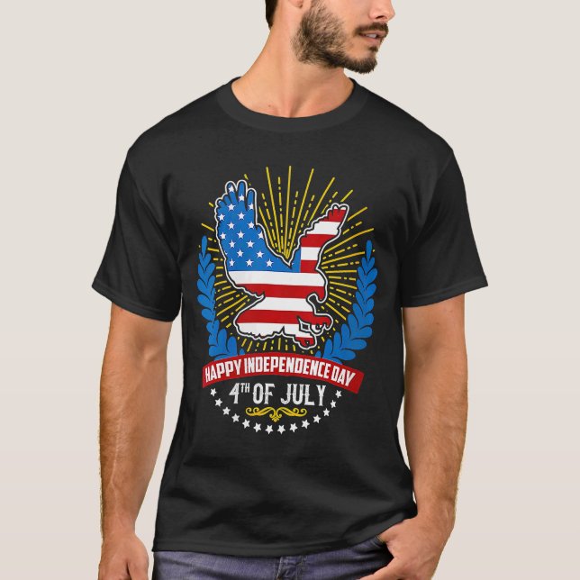 4th Of July American Eagle Happy Independence Day T-Shirt (Front)