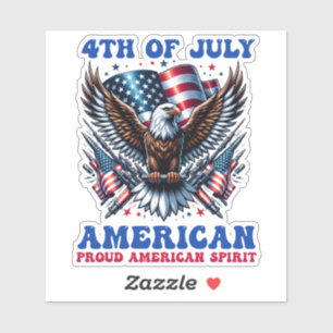 4th Of July American Eagle Sublimation-61001 Sticker