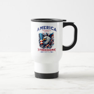 4th of July American Eagle Sublimation-61901 Travel Mug