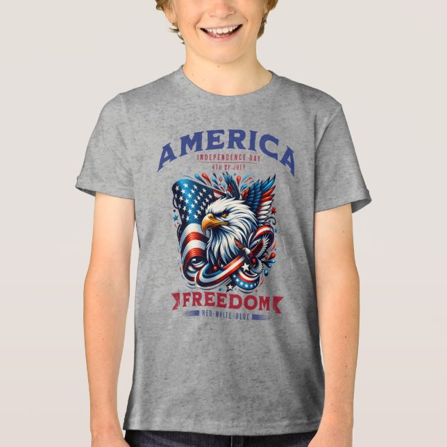 4th of July American Eagle Sublimation-61901 Tri-Blend Shirt (Front)