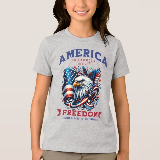 4th of July American Eagle Sublimation-61901 Tri-Blend Shirt (Front)