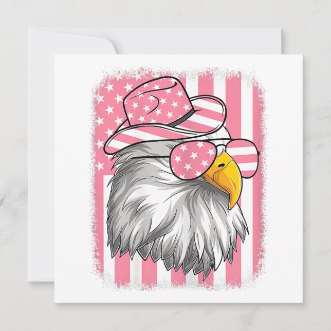 4th Of July American Eagle USA Flag Patriotic Wome Invitation (Front)